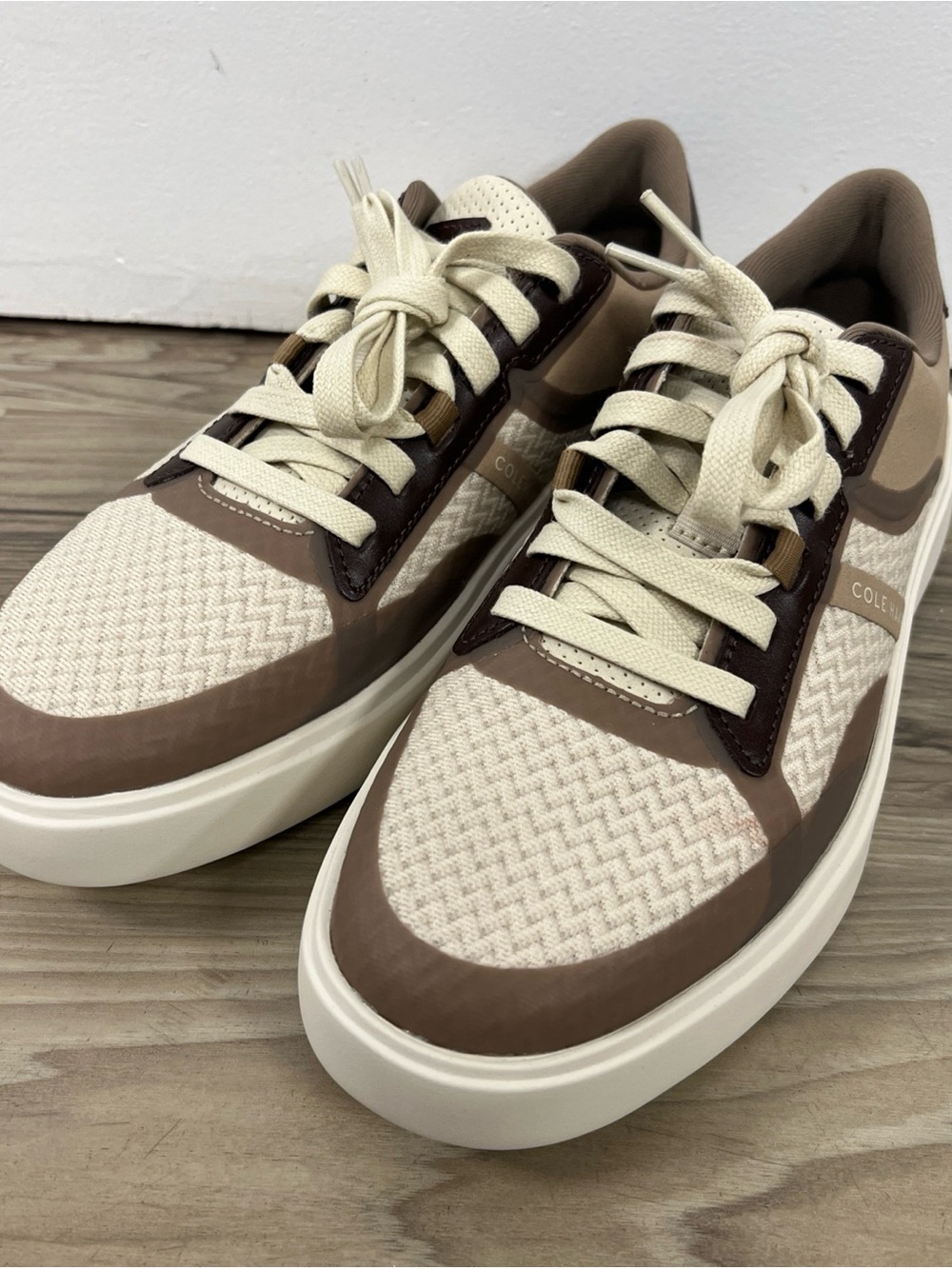 COLE HAAN Grand Crosscourt Winner Sneakers Madeira Latte Ivory Mens 8 $160 NWOB